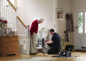 stairlift being repaired
